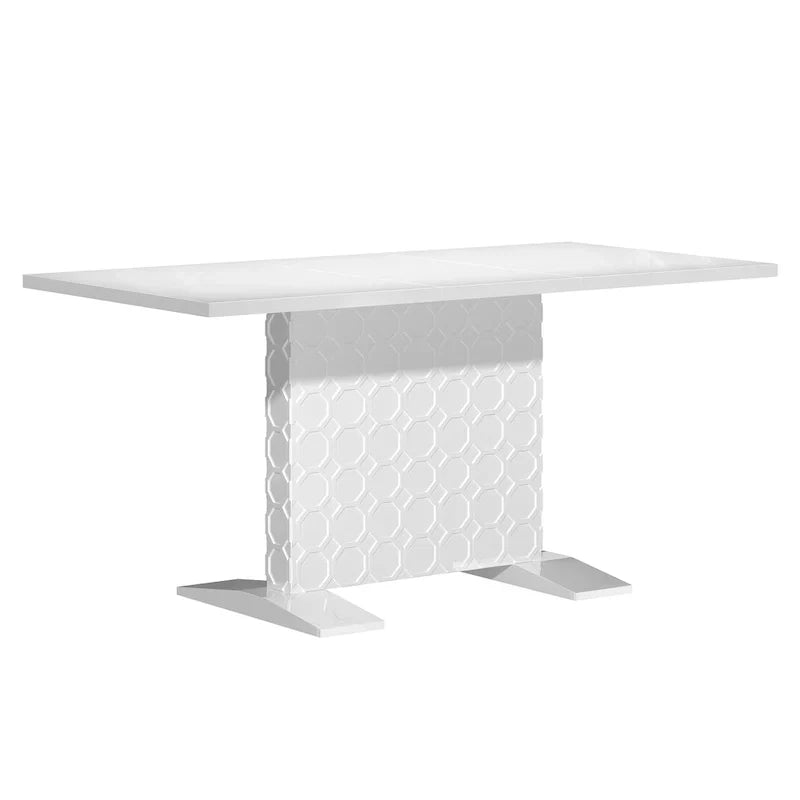 Clihome Glossy Wood Expandable Dining Table for 6 Guests - image 1