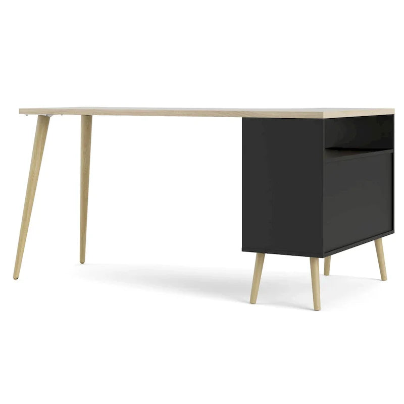 Carson Carrington Kristiansund L-Shaped Desk with 2 Drawers and 3 Shelves - image 7