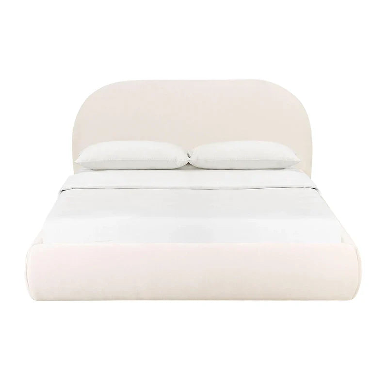 Bara King Bed in Cream Textured Velvet - image 4