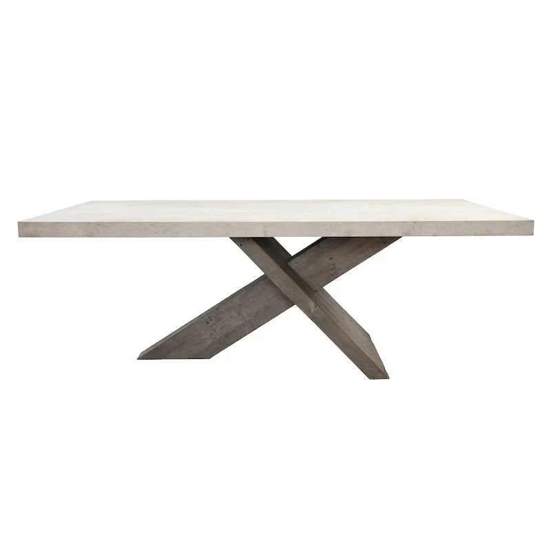 Modern Dining Table with Concrete Top and X Shape Base - image 3
