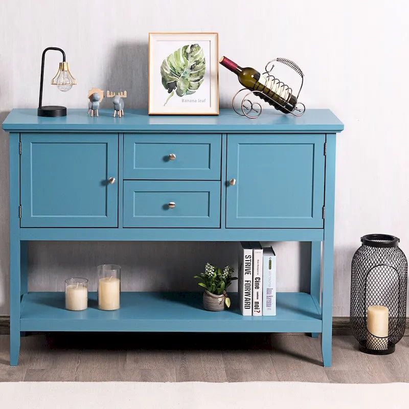 Modern Wooden Sideboard Buffet Cabinet with Drawers & Open Shelf - image 19