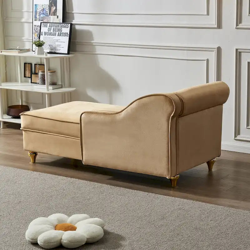 Contemporary Velvet Chaise Lounge Chair with Storage - image 9