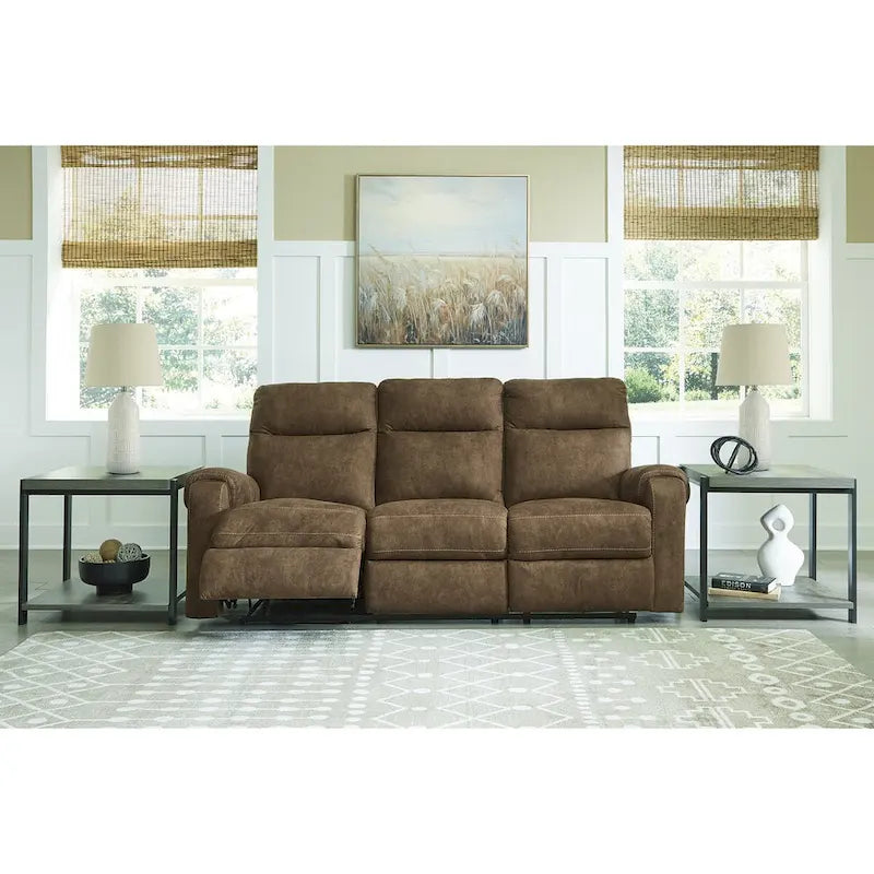 Signature Design by Ashley Edenwold Brown Reclining Sofa - Dimensions: 86" W x 40" D x 40" H - image 7