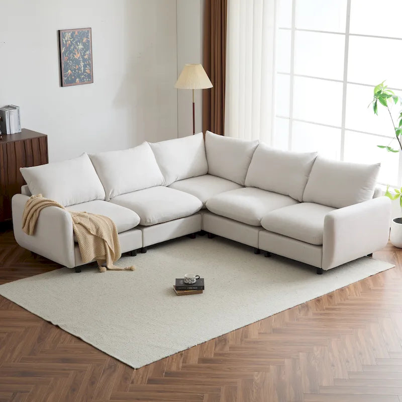 Christopher Knight Home - Evelyn Contemporary Modular L-Shaped Upholstered Sectional Sofa - image 4