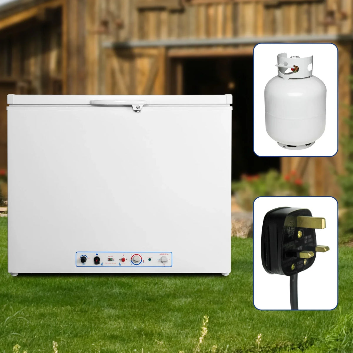 7 Cu ft Chest Freezer, LPG/110v 2 Way Propane Off Grid Lock and Top Open Door Outdoor Camping White - image 2