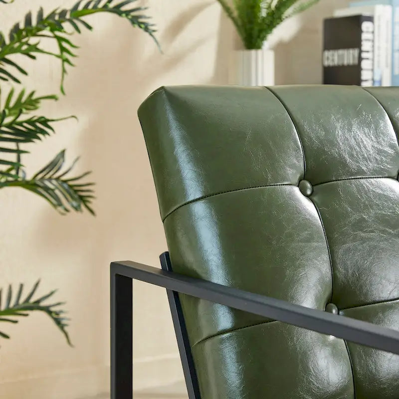 Glitzhome Set of 2 Mid-Century Tufted Accent Chairs in 29.25W PU Leather - image 27