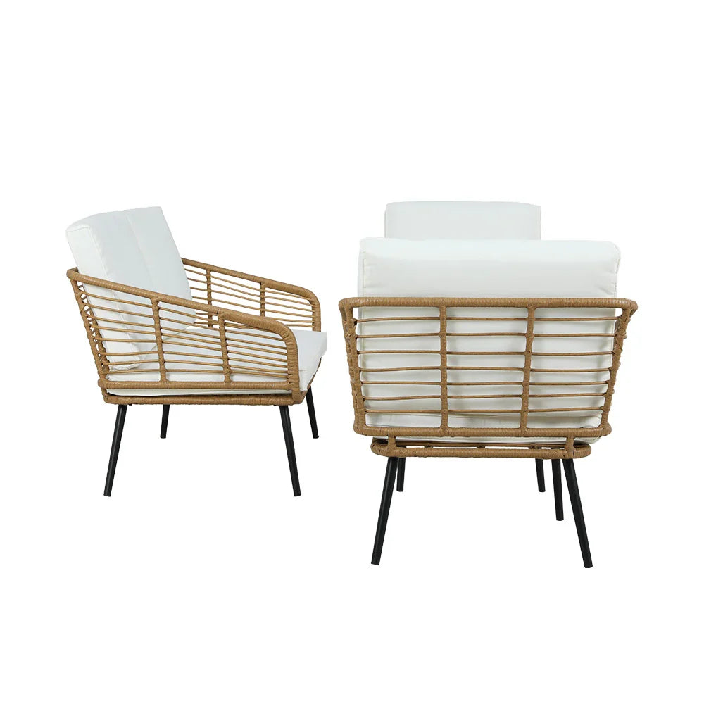 Gardeon 4-Piece Outdoor Sofa Set Rattan Lounge Setting Table Chairs - image 4