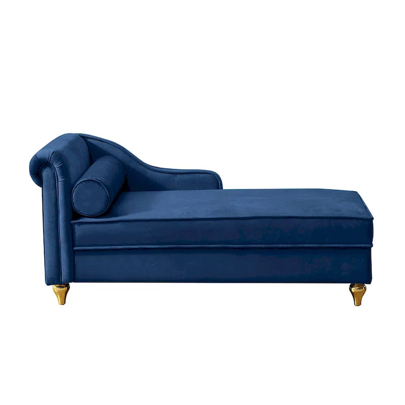 Contemporary Velvet Chaise Lounge Chair with Storage - image 24
