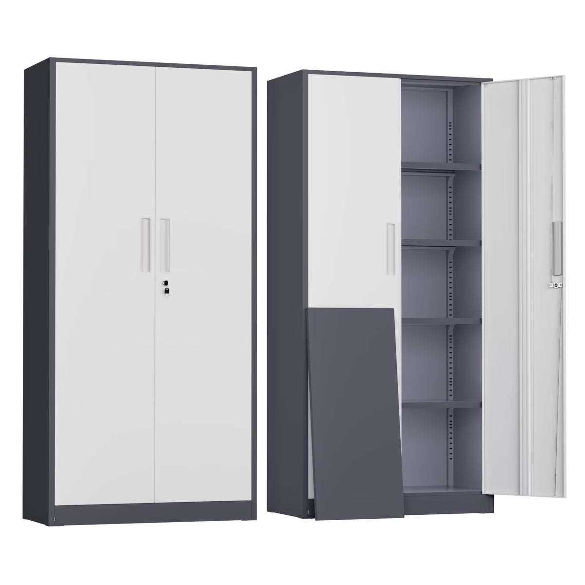SOLAURA 71" Metal Garage Storage Cabinet with Locking Doors and Adjustable Shelves for Home, Office(Black) - image 5