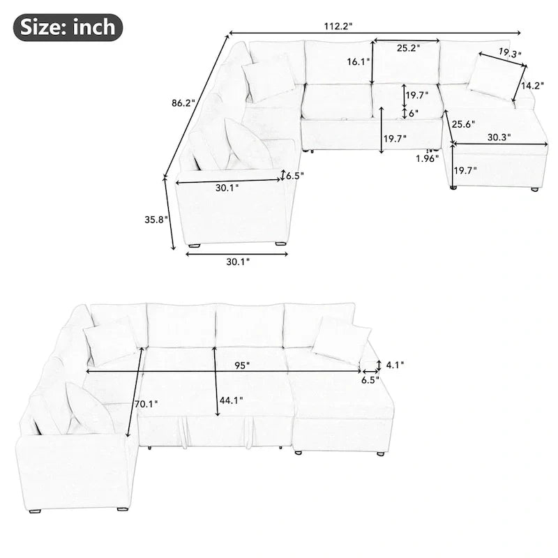 Sectional Sofa Pull-out Sofa Bed Sleeper - image 23