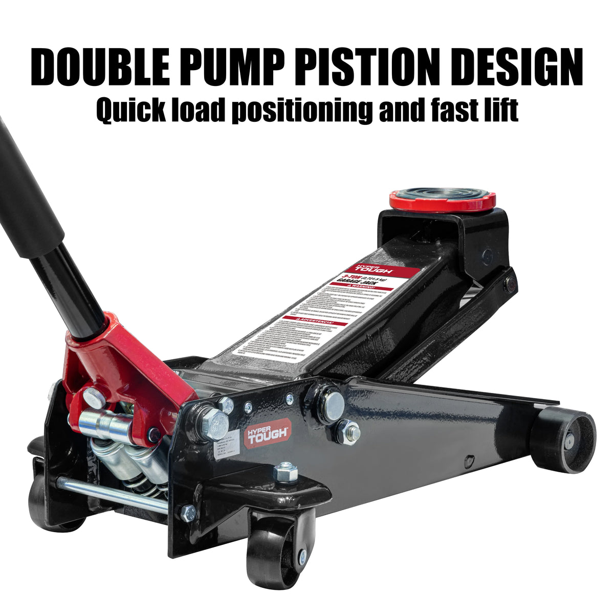 Hyper Tough 3 Ton Floor Jack with Dual Pump - Black - image 3