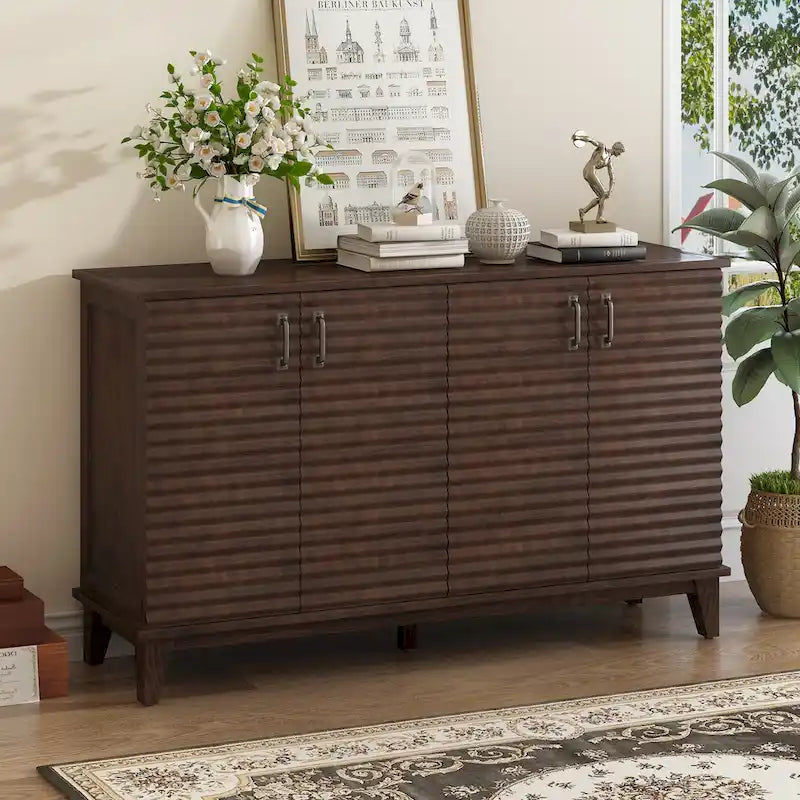 Large 4-Door Sideboard Buffet with Adjustable Shelves for Ample Storage - image 5