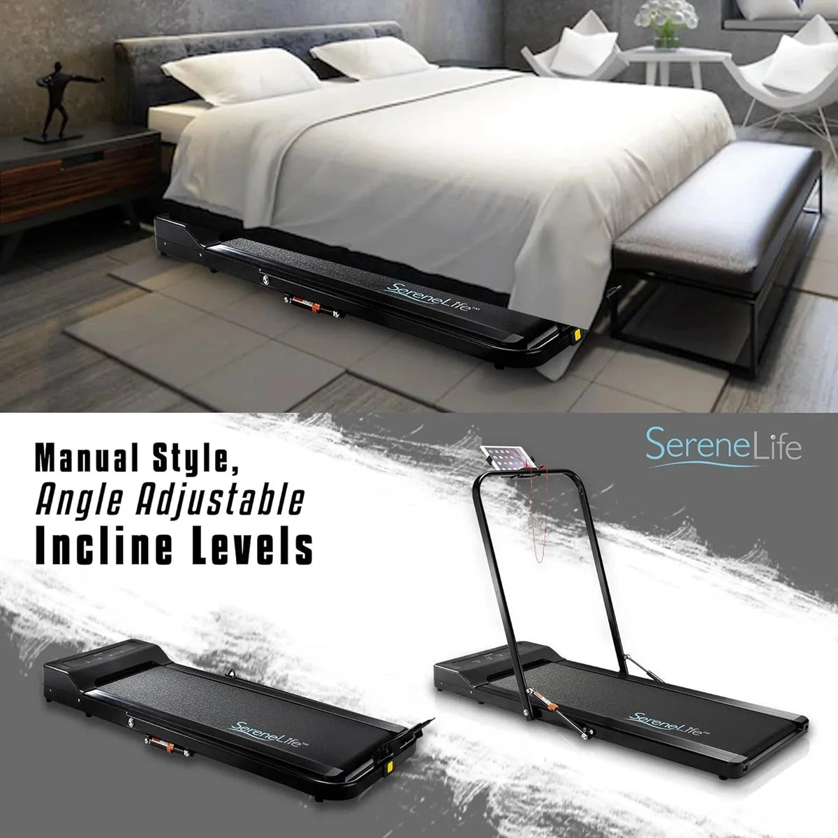 SereneLife Folding Treadmill - Foldable Home Fitness Equipment with LCD for Walking & Running - Cardio Exercise Machine - Preset and Adjustable Programs - Bluetooth Connectivity - image 18