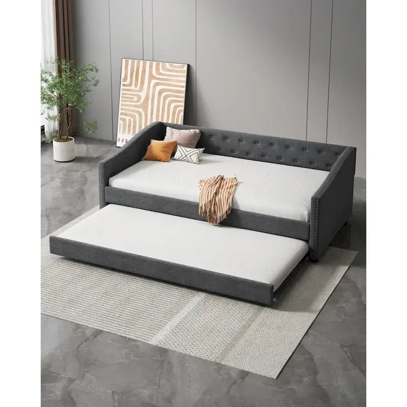 Christopher Knight Home Bennett Tufted Daybed Sofa with Storage Drawers and Stylish Curved Arms - image 9