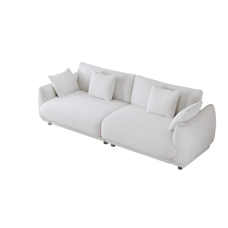 86.6" Contemporary Teddy Velvet Triple Sofa with 4 Cushions and Metal Legs - image 20
