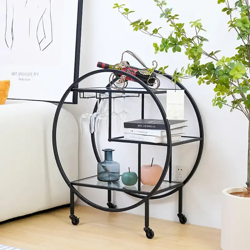 Chic Mobile Bar Cart - Elegant Drink Cabinet for Home & Entertaining - image 6