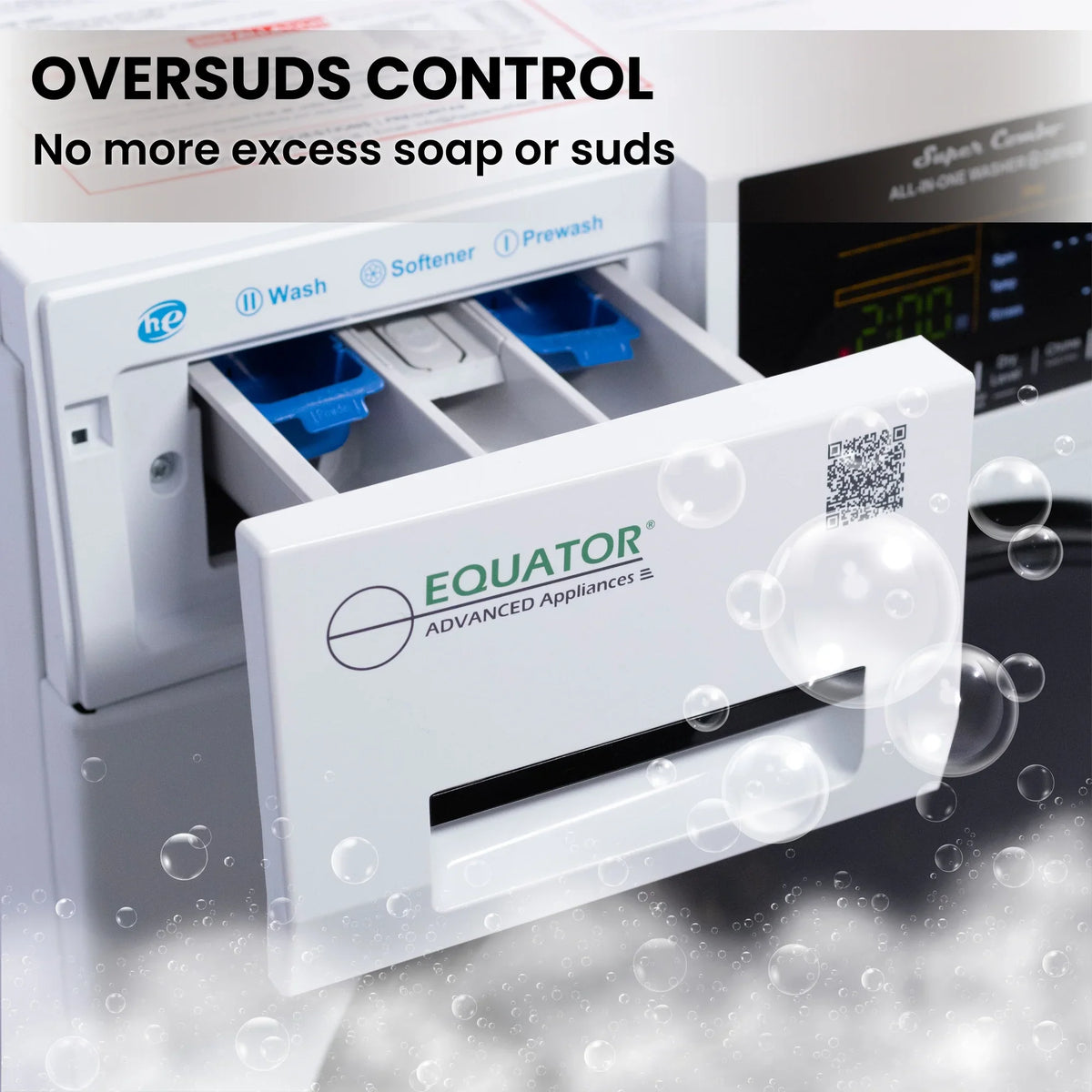 Equator Combination Washer Dryer Ventless/Vented Pet cycle 1.62cf/15lbs 110V with Adjustable legs - image 21