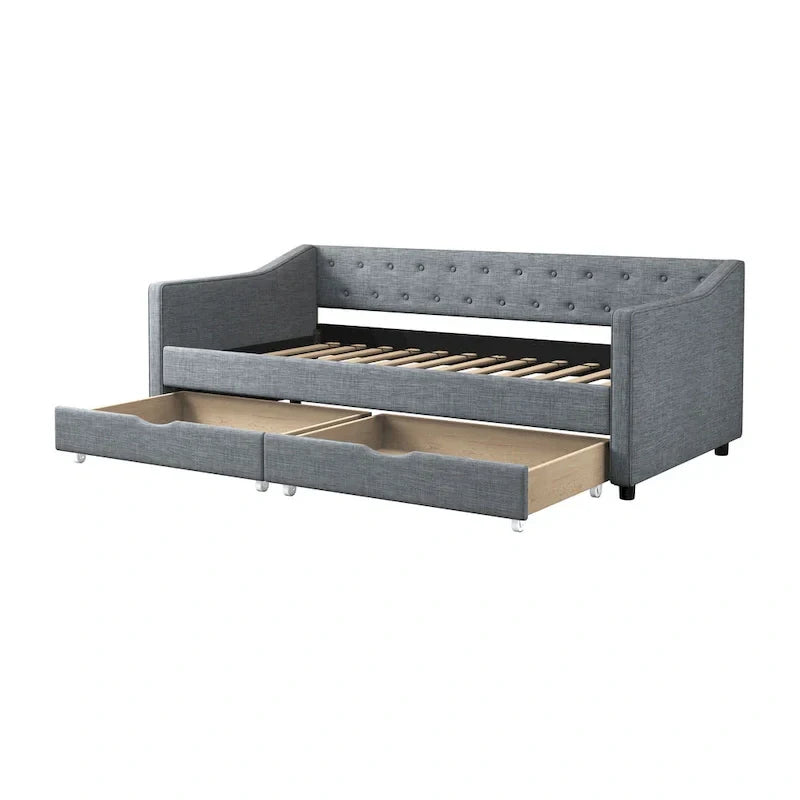 Christopher Knight Home Bennett Tufted Daybed Sofa with Storage Drawers and Stylish Curved Arms - image 25