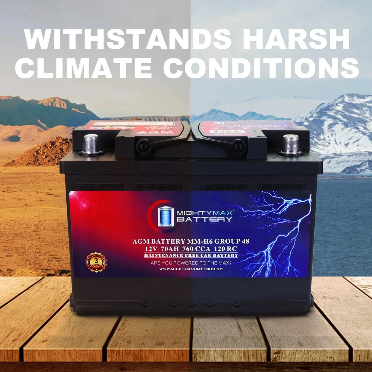 MM-H6 12V 70AH Car Battery, 760 CCA, Group 48, Compatible with Chevrolet Silverado 1500, Long Life, High Discharge Rate - image 5