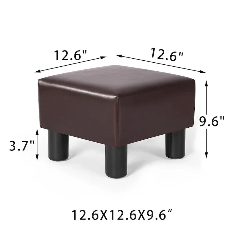 Adeco Faux Leather Footrest Ottoman with Plush Upholstery - image 7