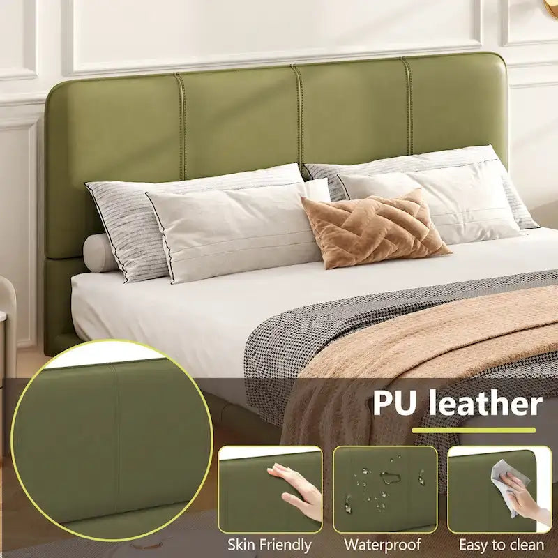 Christopher Knight Home Korli Contemporary Upholstered Leather Floating Bed Frame and Headboard Set with LED Lighting - image 18