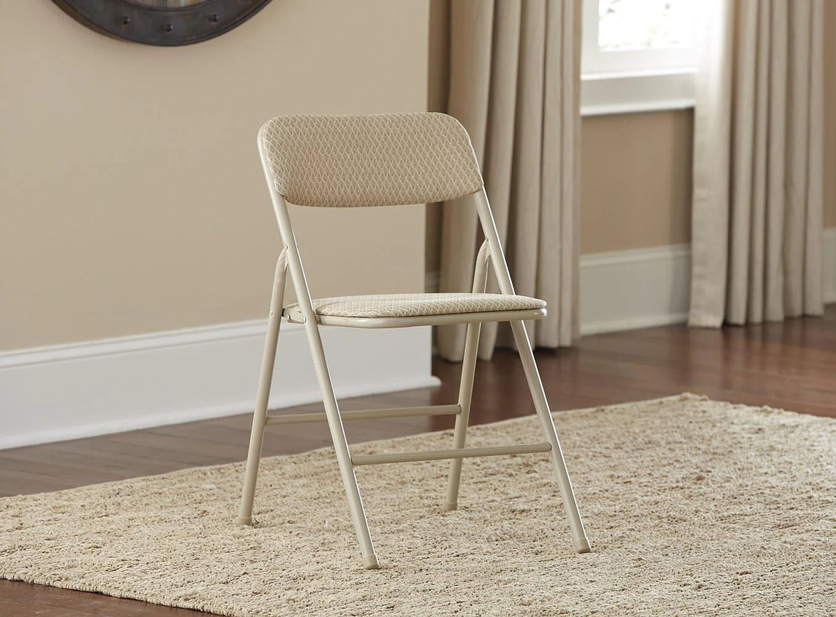 COSCO 5 - Piece Folding Dining Set with Card Table and 4 Fabric Padded Chairs, Tan - image 8