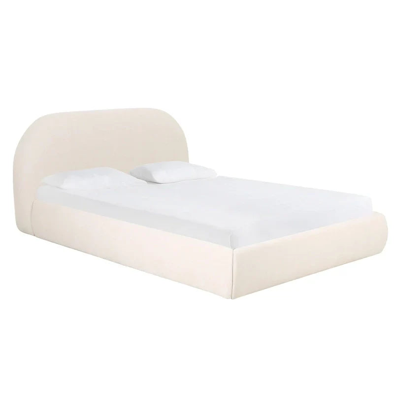 Bara King Bed in Cream Textured Velvet - image 3