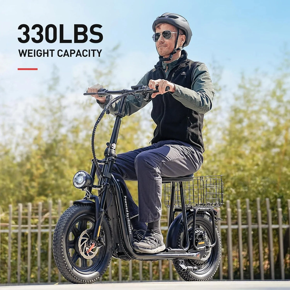 iScooter electric scooter with seat, 37/21 mile range, 28/19/15.6 mph top speed, dual suspension scooter with basket - image 36