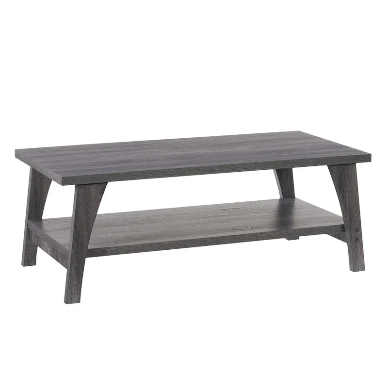 Dark Grey Hollywood Coffee Table with Storage Shelf - image 4