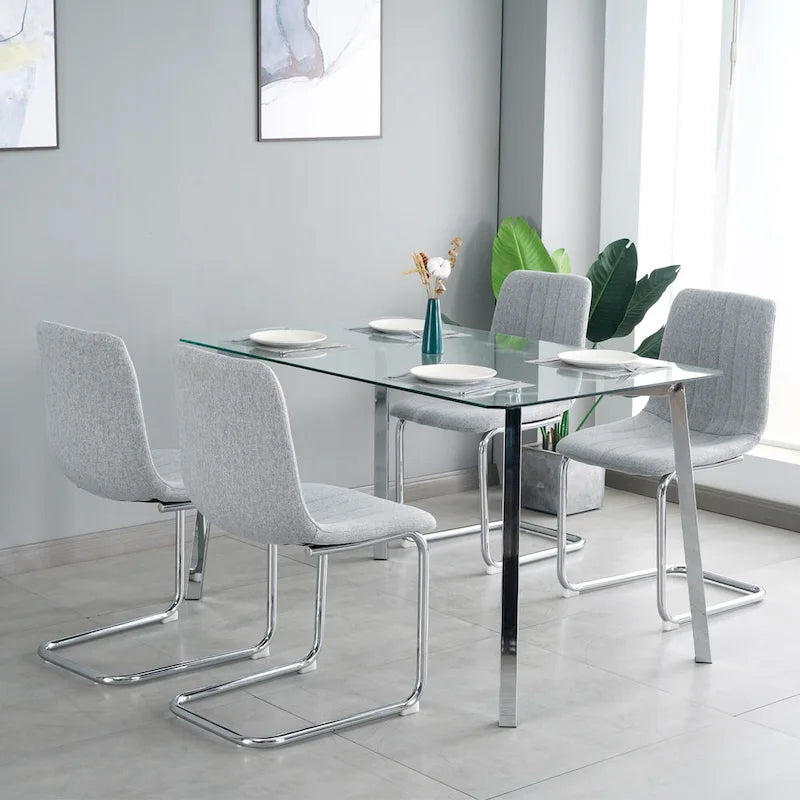 4-Piece Modern Dining Chair Set with Metal Legs - image 13