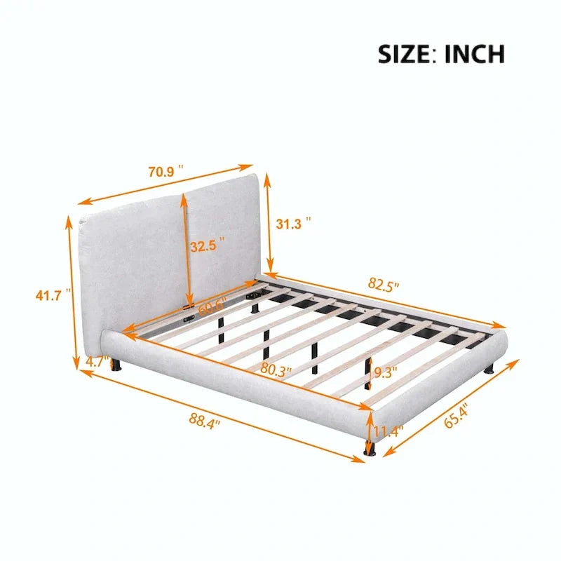 Queen Platform Bed with Dual Oversized Headrests - image 12