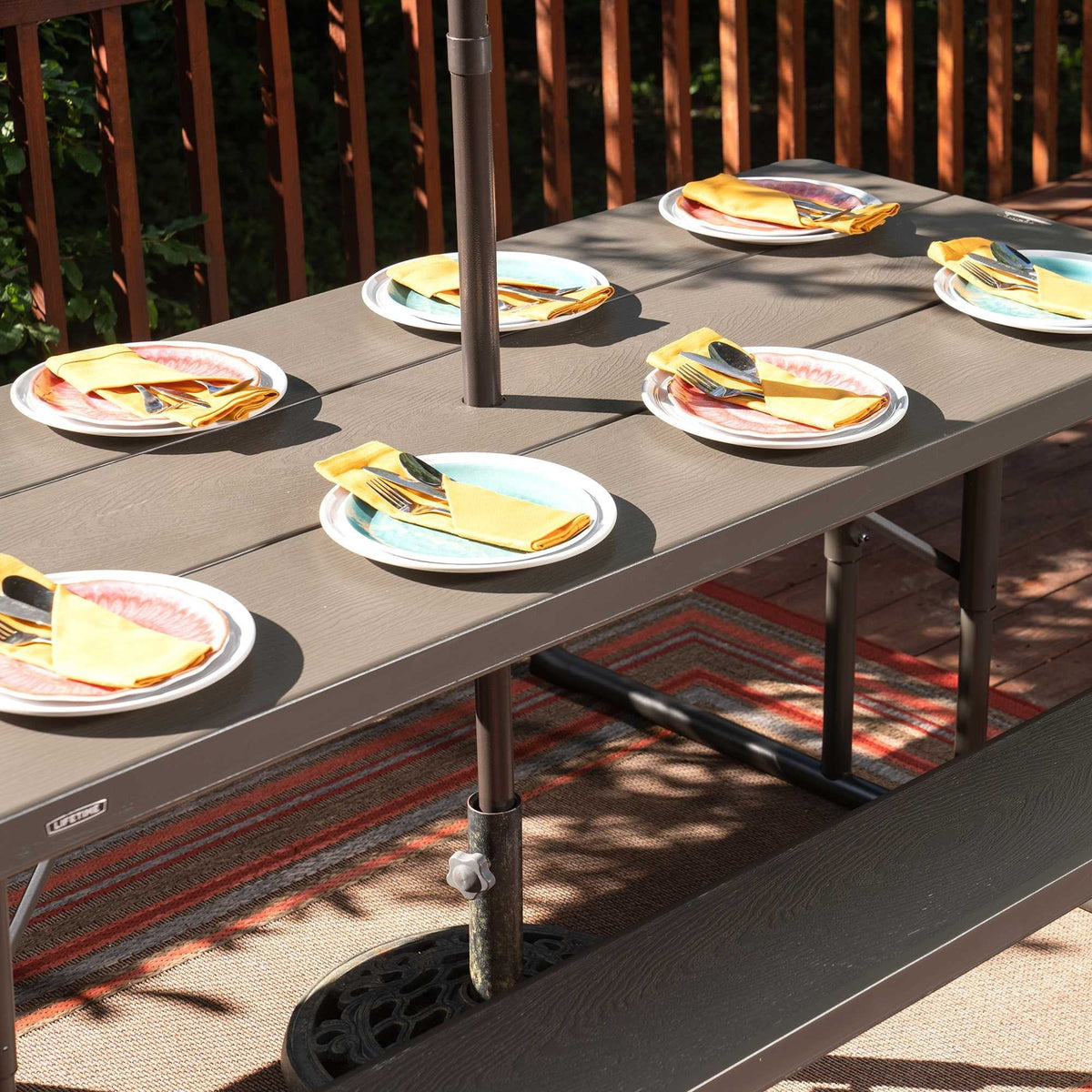 Lifetime 6 Foot Folding Picnic Table, Brown, 60105 - image 10
