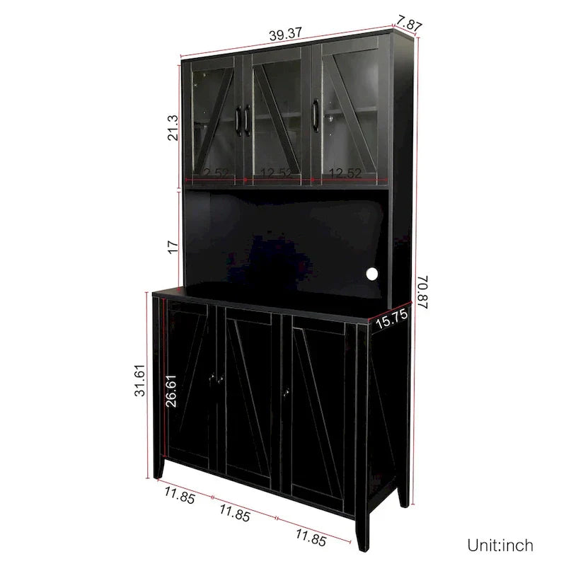 Spacious Kitchen Pantry Storage Cabinet Featuring Glass Doors - image 9