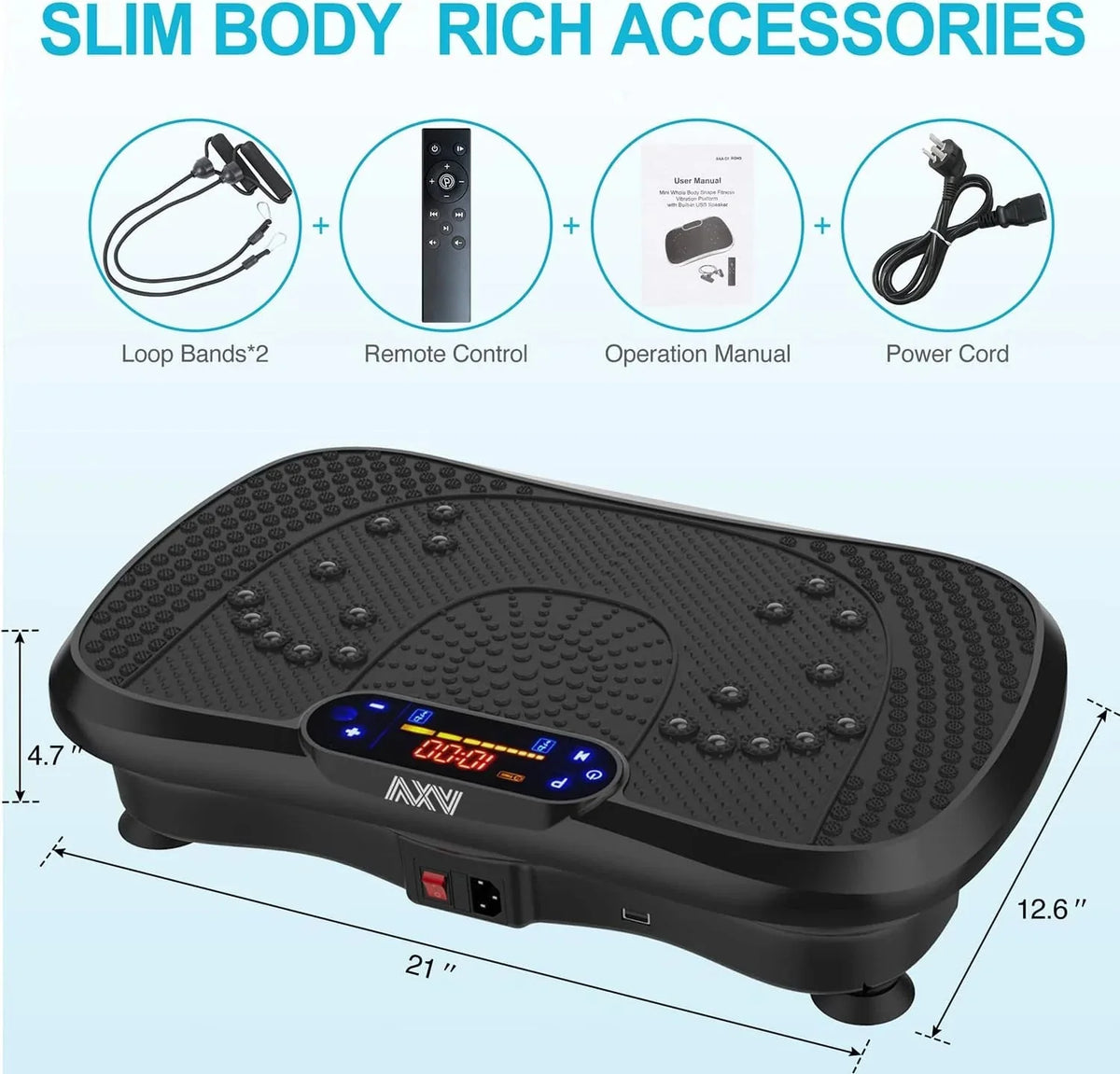 Vibration Plate Fitness Platform Exercise Machine Vibrating Lymphatic Drainage Shaking Full Body Shaker Workout Vibrate Stand Shake Board Sport Gym for Weight Loss Fat Burner for Women Men - image 32