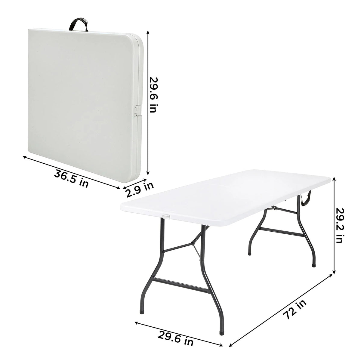 Cosco 6 Foot Folding Table in White Speckle - image 6