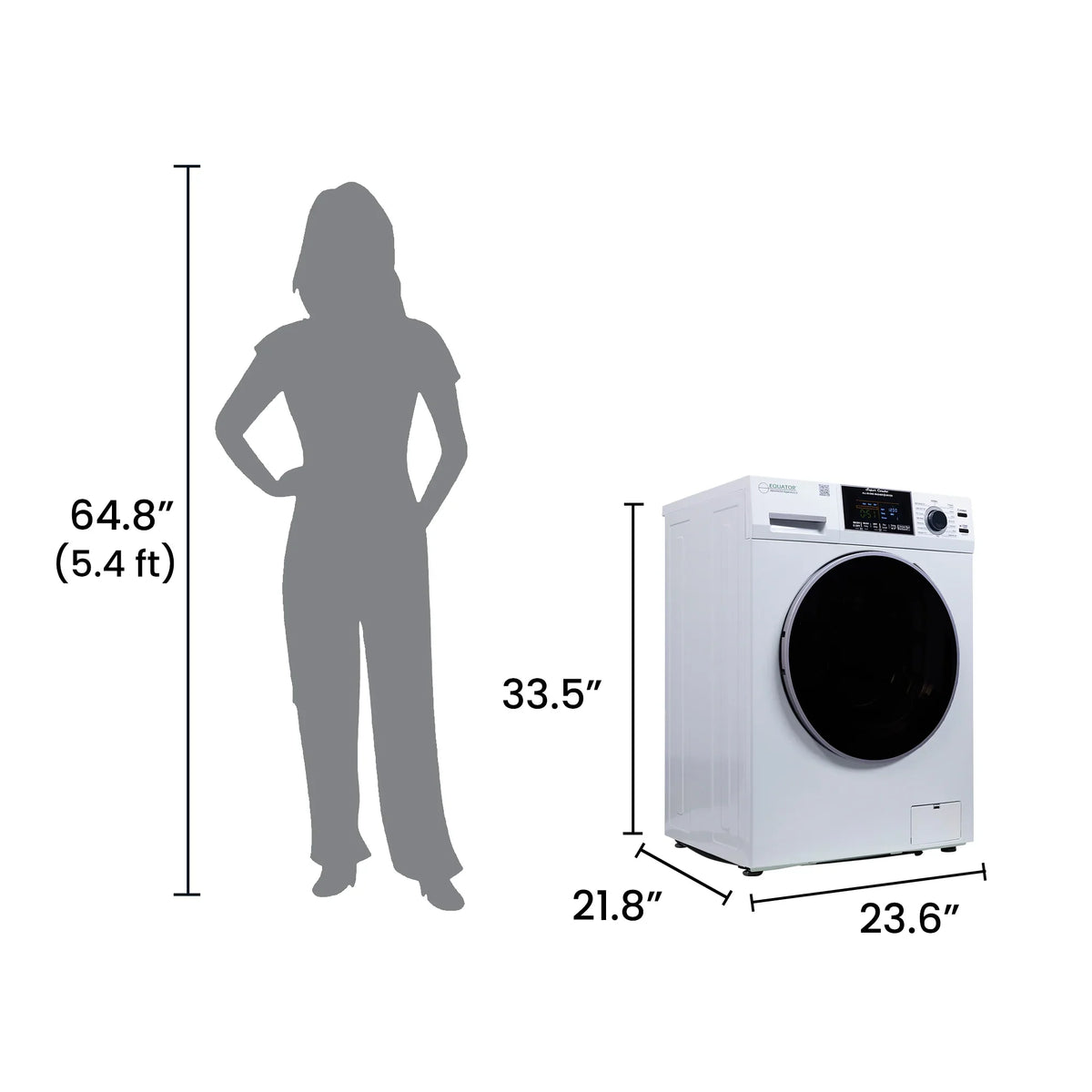 Equator Combination Washer Dryer Ventless/Vented Pet cycle 1.62cf/15lbs 110V with Adjustable legs - image 3