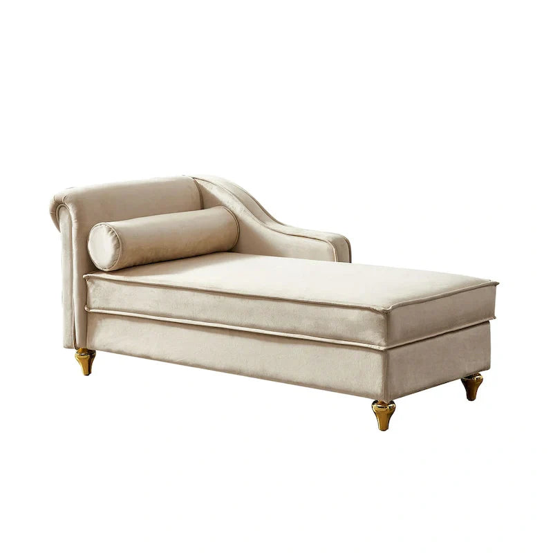 Contemporary Velvet Chaise Lounge Chair with Storage - image 37
