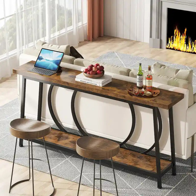 70.9-Inch Extra Long Narrow Console Table with Storage for Sofa or Couch - image 17