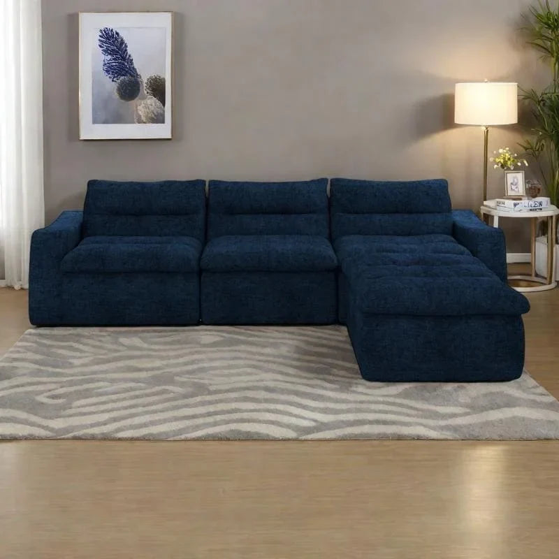 116.26 Modular Foam L-Shaped Sofa - Versatile Free Combination, No Assembly Required & Ergonomic Support (Available in 4 or 6-Seater) - image 23