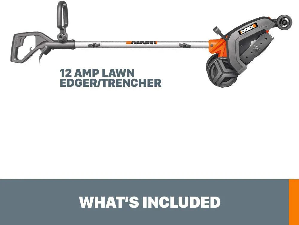 WORX WG896 12 Amp 7.5 Inch Electric Lawn Edger & Trencher, Orange and Black - image 7