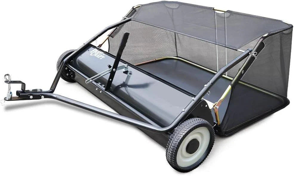 PlantCraft 48" Tow-Behind Lawn Sweeper with Universal Hitch for Ride-On Mowers - image 1
