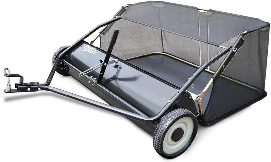 PlantCraft 48" Tow-Behind Lawn Sweeper with Universal Hitch for Ride-On Mowers - image 1