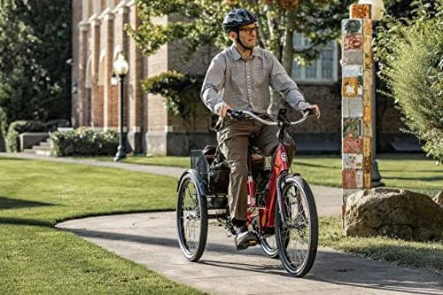 Schwinn Meridian Adult Tricycle Bike Mens and Womens Three Wheel Beach Cruiser 26-inch Wheels Low Step-Through Frame Wide Seat Rear Folding Basket Sin - image 5