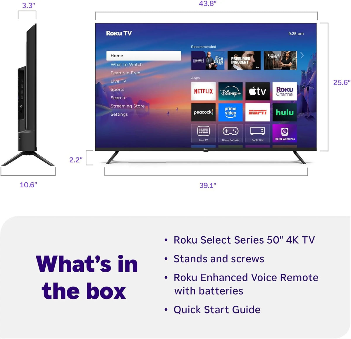 Roku 50" Select Series 4K HDR Smart TV with Voice Remote - image 6