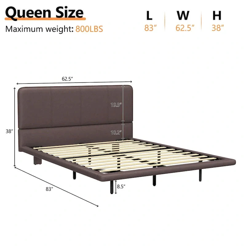 Christopher Knight Home Korli Contemporary Upholstered Leather Floating Bed Frame and Headboard Set with LED Lighting - image 17