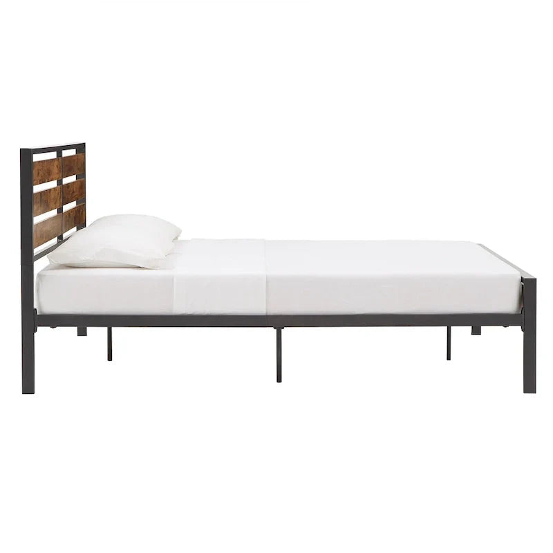 Aabira Low Profile Metal Platform Bed with Wooden Finish Panels by iNSPIRE Q Classic - image 22
