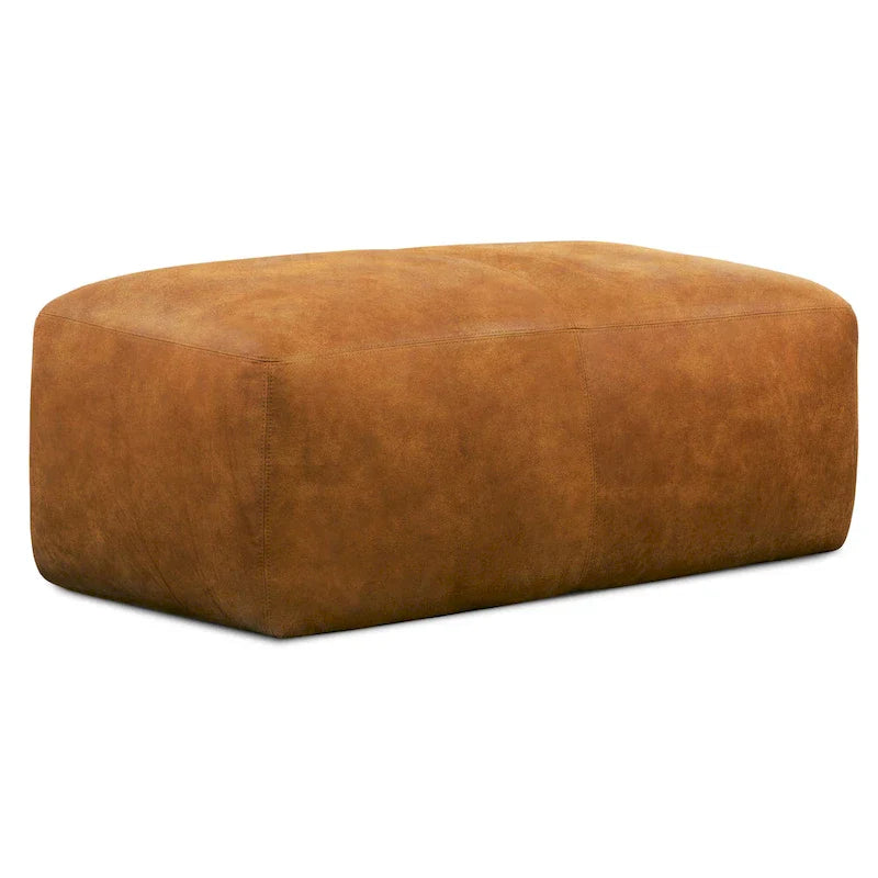Poly & Bark Denver Leather Ottoman - Authentic Full Grain Italian Leather - image 3