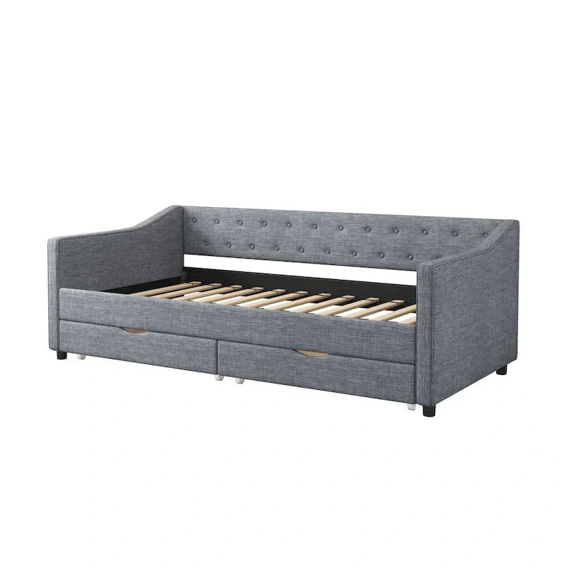 Christopher Knight Home Bennett Tufted Daybed Sofa with Storage Drawers and Stylish Curved Arms - image 26