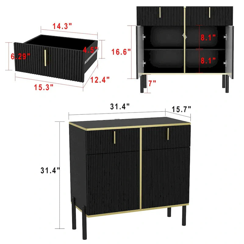 Pop-Up Door Sideboard Dresser Cabinet - Storage Console for TV - image 10