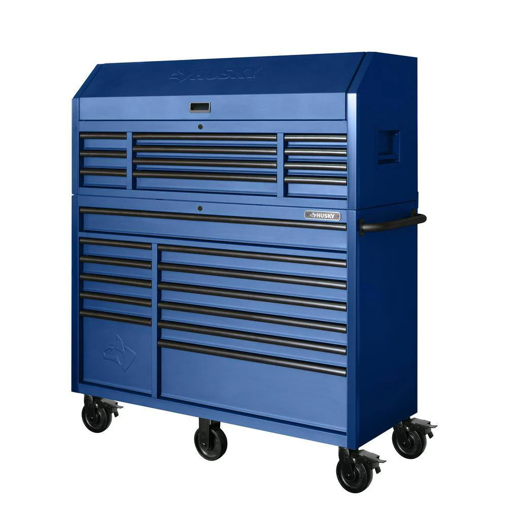 2025 56 in. W x 22 in. D Heavy Duty 23-Drawer Combination Rolling Tool Chest and Top Tool Cabinet Set in Matte Blue - image 1